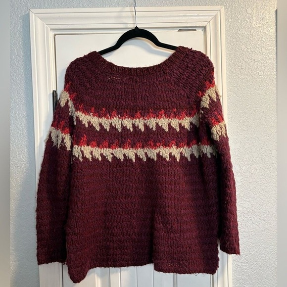 Free People Women's Knit Sweater Size XS Cozy Textured Boho Pullover - Picture 6 of 7